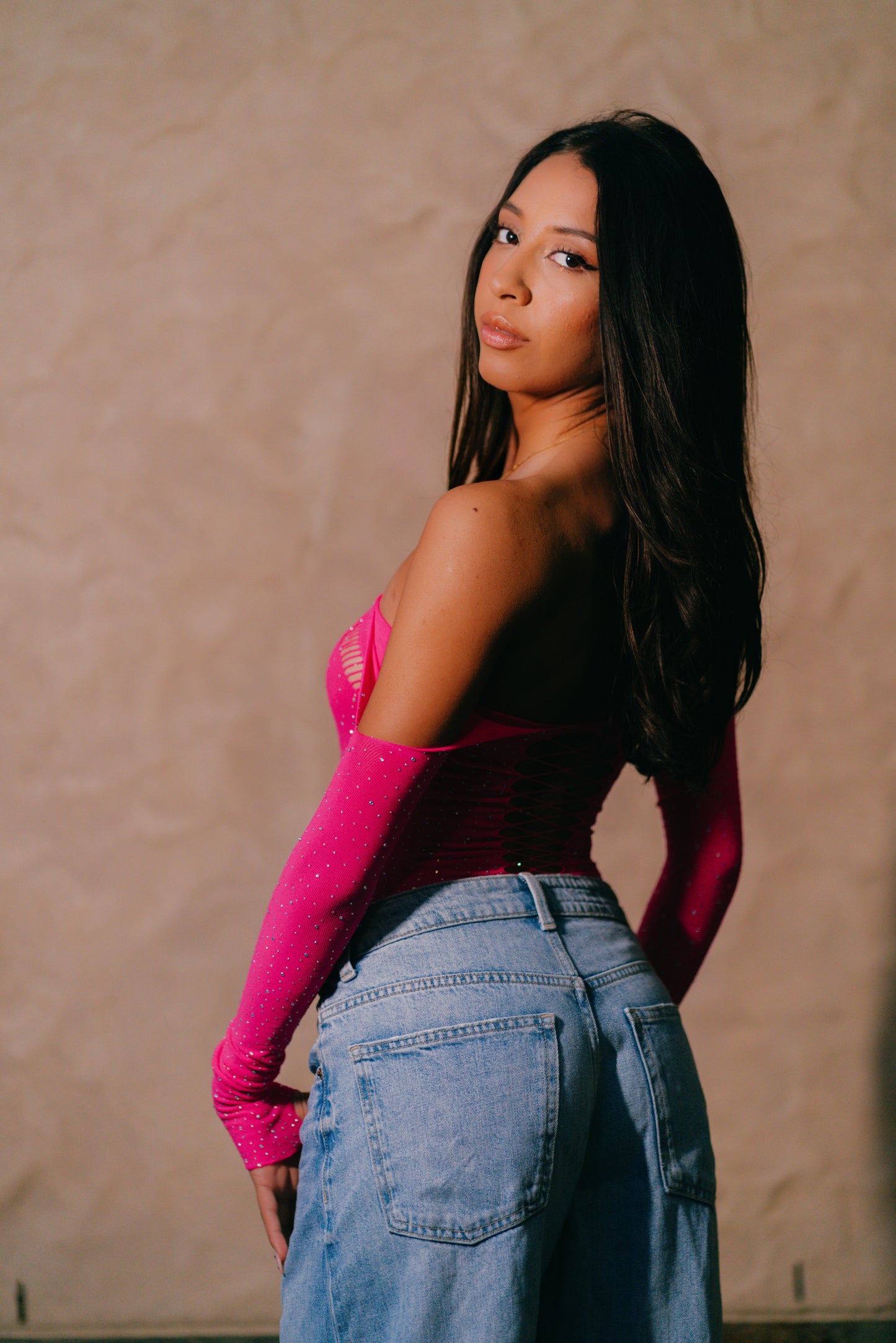 Midnight Bodysuit Hot Pink