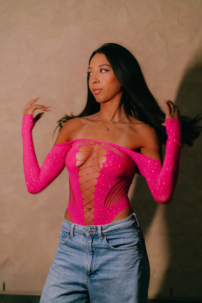 Midnight Bodysuit Hot Pink