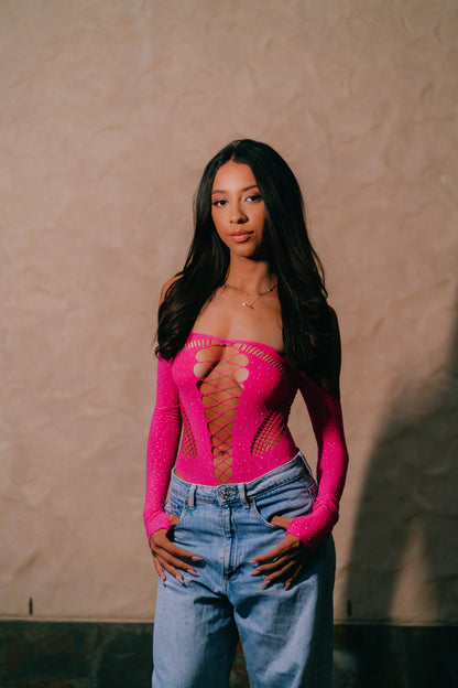 Midnight Bodysuit Hot Pink