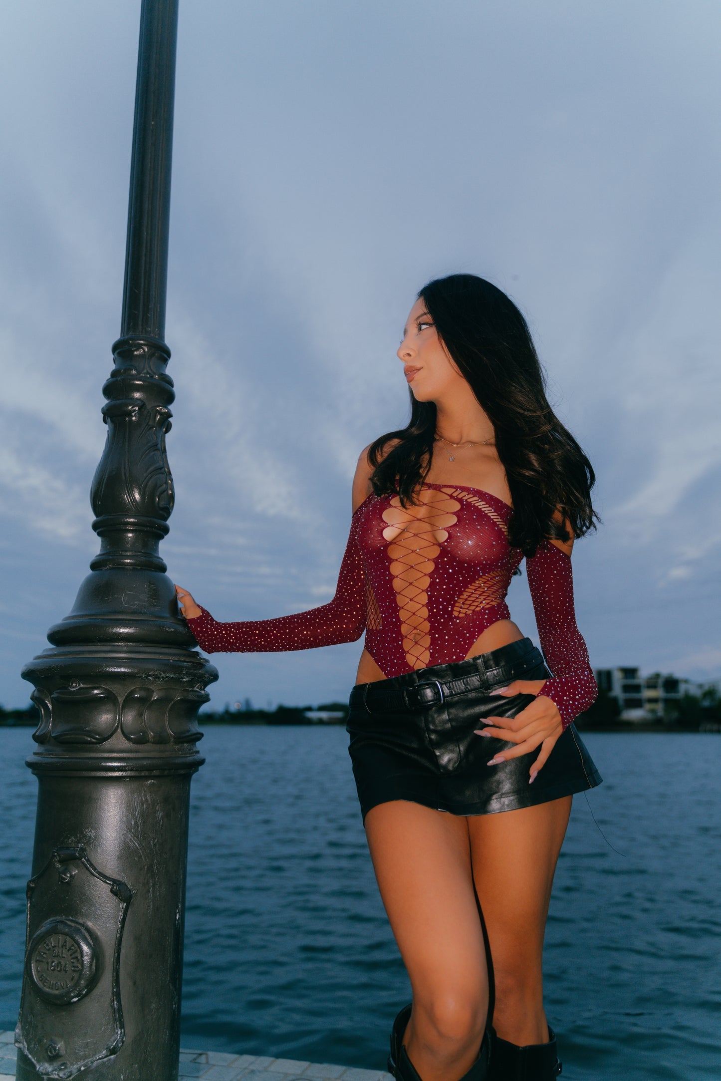 Midnight Bodysuit Wine Red