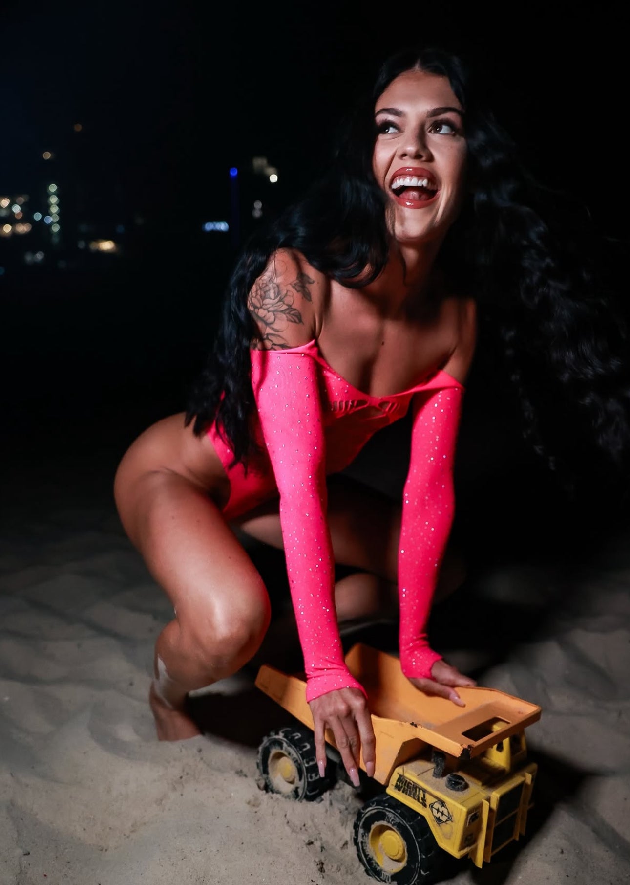 Midnight Bodysuit Hot Pink