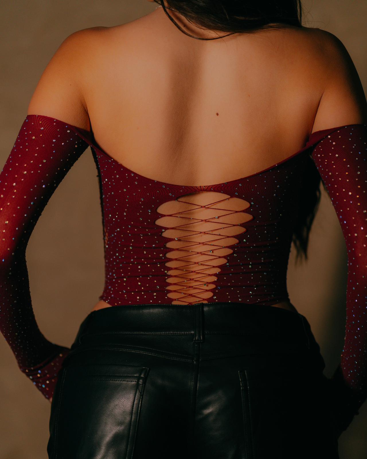 Midnight Bodysuit Wine Red