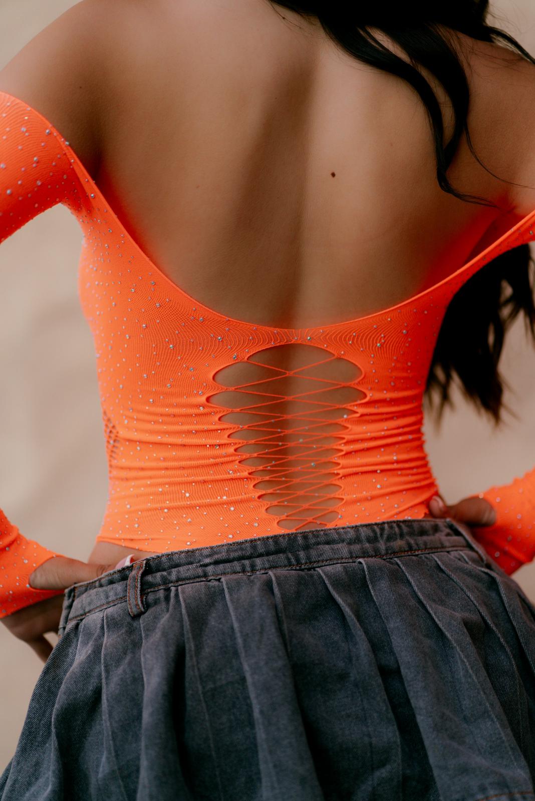Midnight Bodysuit Neon Orange