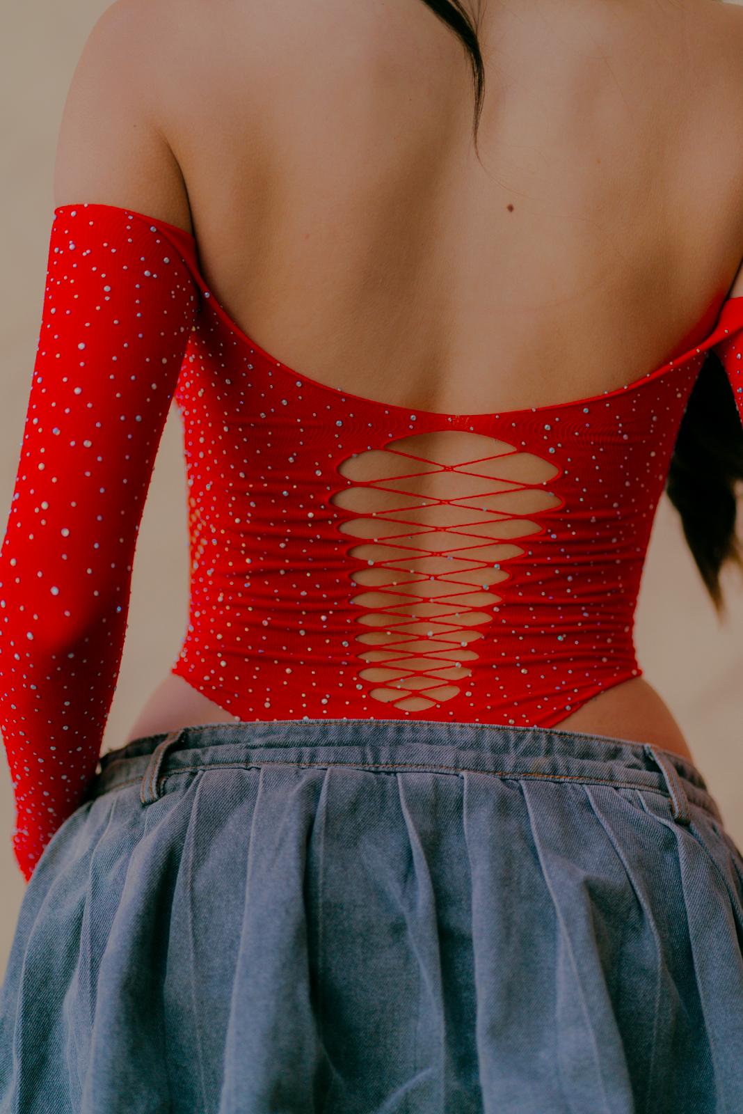 Midnight Bodysuit Red