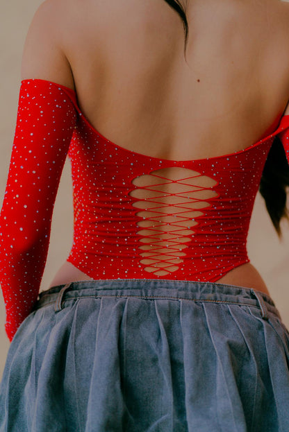 Midnight Bodysuit Red
